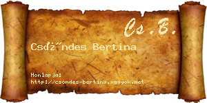 Csöndes Bertina névjegykártya